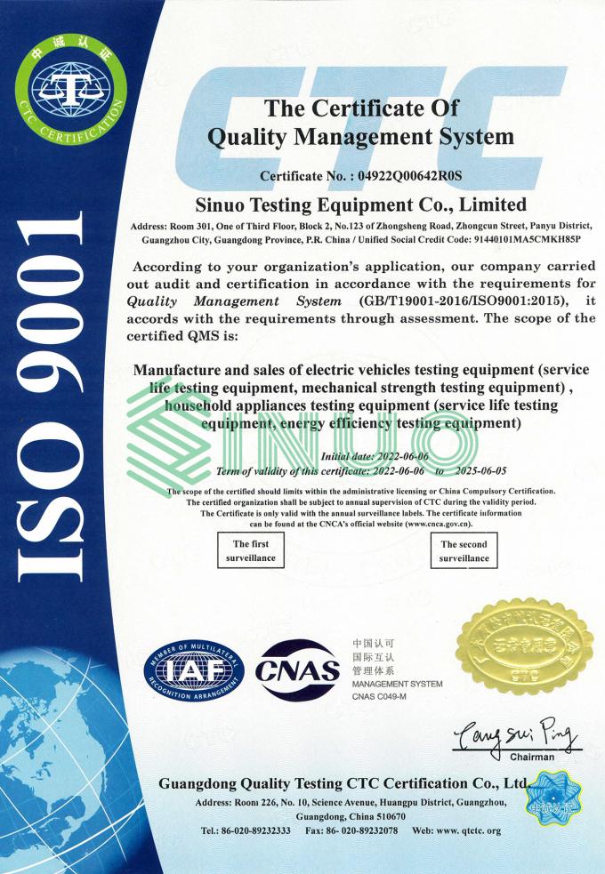 dernières nouvelles de l'entreprise Sinuo a avec succès passé l'ISO9001 : Certification 2015 de système de gestion de la qualité  0