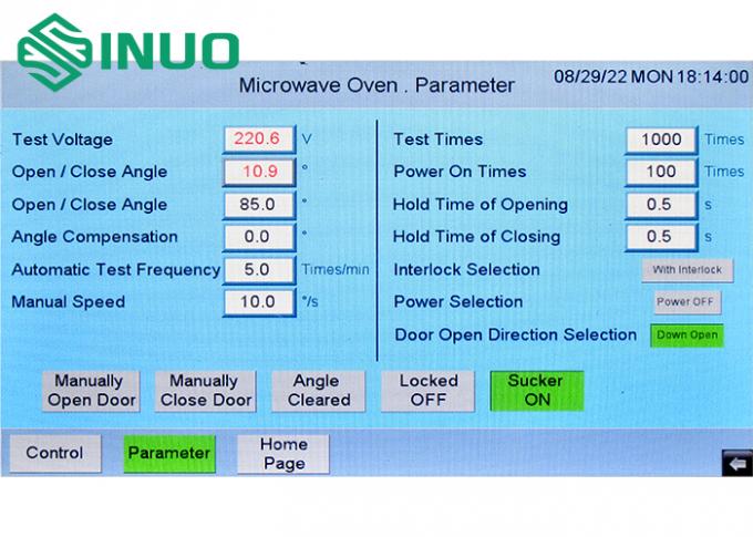 IEC60335-2-25 Machine d'essai de résistance de la porte du four à micro-ondes de la porte du réfrigérateur 0