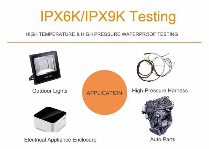 Chambre à hautes températures d'acier inoxydable de jet d'eau d'équipement d'essai d'entrée de l'eau d'IPX6K9K 1