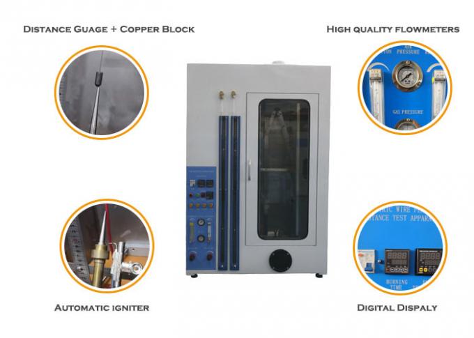Dispositif vertical d'essai d'inflammabilité du câble IEC60332-1-2 électrique simple ou du câble à fibre optique 0