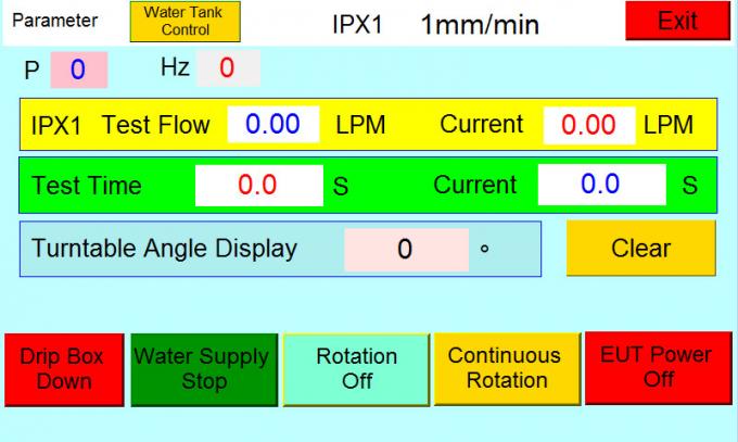 Équipement d'essai vertical d'égouttement de l'eau du CEI 60529 de pluie intelligente de l'entrée 200mm IPX1 IPX2 0