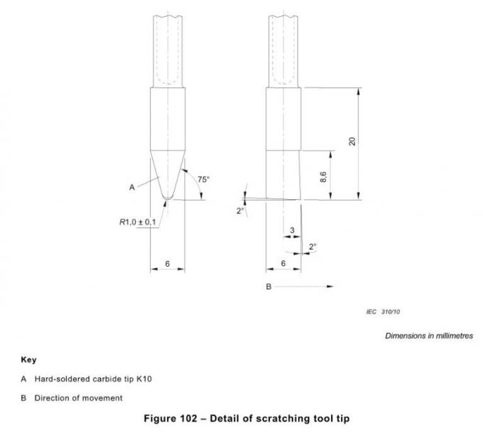 Réfrigérateur soudé de l'astuce K10 de carbure du schéma 102 dur - rayant la pointe IEC60335-2-24 0