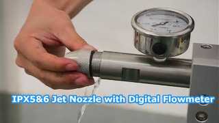 IPX5 and IPX6 Jet Nozzle Set with Digital Flowmeter